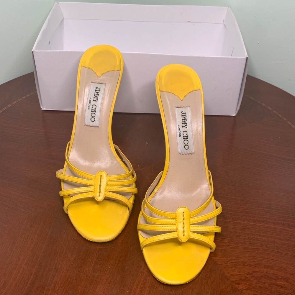 Authentic Jimmy Choo Canary Yellow Mules Heels